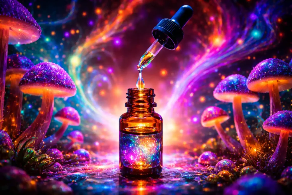 pipet met psychedelische druppels